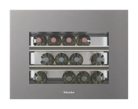 Miele מקרר יינות אינטגרלי 45 ס"מ 18 בקבוקים פתיחה חשמלית ללא ידית תוצרת Miele דגם KWT 7112 iG Graphite Grey